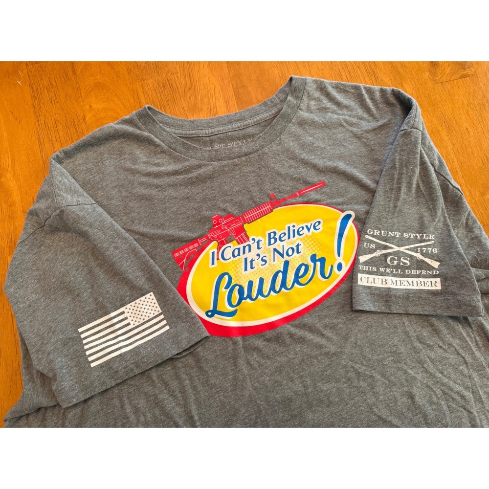 Grunt Style Mens 3XL I Can't Believe It's Not Louder Graphic T-Shirt Gray Parody